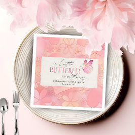 小さな蝶が赤ちゃんのシャワーを途中にある スタンダードカクテルナプキン