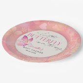 小さな蝶が赤ちゃんのシャワーを途中にある ペーパープレート (アングル)