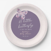 小さな蝶が赤ちゃんのシャワーを途中にある ペーパープレート (正面)