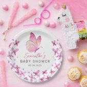小さな蝶が赤ちゃんのシャワーを途中にある ペーパープレート (パーティー)