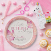 小さな蝶が赤ちゃんのシャワーを途中にある ペーパープレート (パーティー)