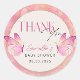 小さな蝶が赤ちゃんのシャワーを途中にある ラウンドシール