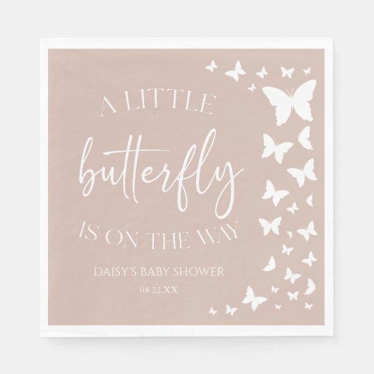 小さな蝶が赤ちゃんシャワーの途中にある スタンダードランチョンナプキン (正面)