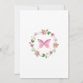 小さな蝶が赤ちゃんシャワーの途中にある 招待状 (裏面)