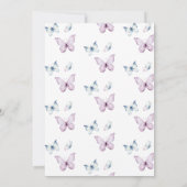 小さな蝶が赤ちゃんシャワーの途中にある 招待状 (裏面)