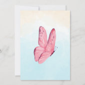 小さな蝶が途中にあるフローラの赤ちゃんシャワー 招待状 (裏面)