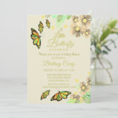 小さな蝶が途中にあるフローラベビー小麦 招待状 (スタンド正面)
