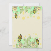 小さな蝶が途中にあるフローラベビー小麦 招待状 (裏面)