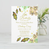 小さな蝶が途中にあるフローラベビーShowe 招待状 (スタンド正面)