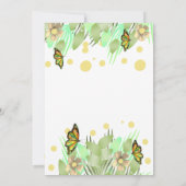 小さな蝶が途中にあるフローラベビーShowe 招待状 (裏面)