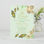 小さな蝶が途中にあるフローラベビーShowe 招待状 (スタンド正面)