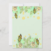 小さな蝶が途中にあるフローラベビーShowe 招待状 (裏面)