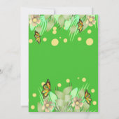 小さな蝶が途中にあるフローラベビーShowe 招待状 (裏面)