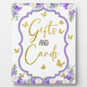 小さな蝶が途中のテーブルのプラーク フォトプラーク (正面)