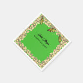 小さな蝶が途中のフローラベビー スタンダードカクテルナプキン (角)