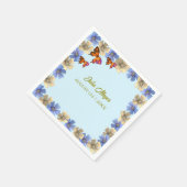 小さな蝶が途中のフローラベビー スタンダードカクテルナプキン (角)