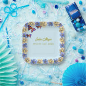 小さな蝶が途中のフローラベビー ペーパープレート (パーティー)