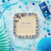 小さな蝶が途中のフローラベビー ペーパープレート (パーティー)