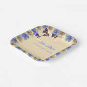 小さな蝶が途中のフローラベビー ペーパープレート (傾斜あり)