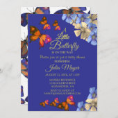 小さな蝶が途中のフローラベビー 招待状 (正面/裏面)