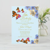 小さな蝶が途中のフローラベビー 招待状 (スタンド正面)