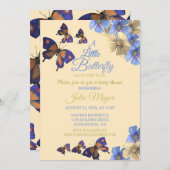 小さな蝶が途中のフローラベビー 招待状 (正面/裏面)