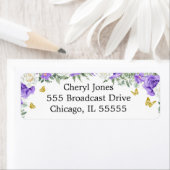 小さな蝶が道にアドレス ラベル (インサイチュ)