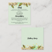 小さな蝶が道を進んでいるフローラ エンクロージャーカード (正面/裏面)