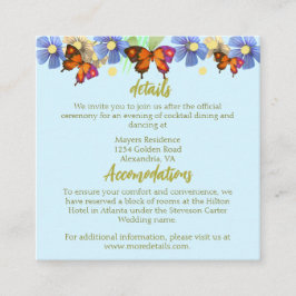 小さな蝶が道を進んでいるフローラ エンクロージャーカード