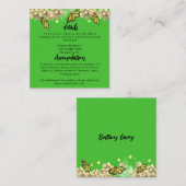 小さな蝶が道を進んでいるフローラ エンクロージャーカード (正面/裏面)