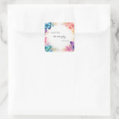 小さな蝶が飛び立つ ベイビーシャワーの招待状 スクエアシール (バッグ)