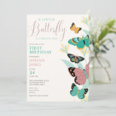 小さな蝶が1歳の誕生日を迎える 招待状 (スタンド正面)