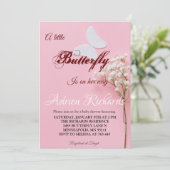 小さな蝶が、彼女のベビーシャワーに向かっている 招待状 (スタンド正面)