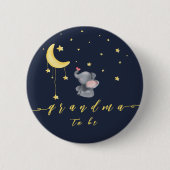 小さな蝶のおばあちゃんとかわいい象 缶バッジ (正面)