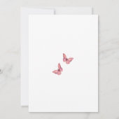 小さな蝶のキスフローラブライダルシャワー 招待状 (裏面)