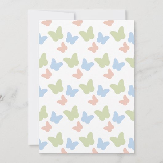 小さな蝶のドライブバイベビーシャワー 招待状 (裏面)