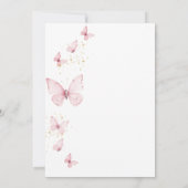 小さな蝶のピンクの女の子のベビーシャワー 招待状 (裏面)