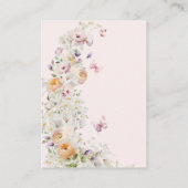 小さな蝶のフラッシュピンクの花の女の子のベビーシャワー エンクロージャーカード (裏面)
