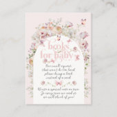 小さな蝶のフラッシュピンクの花の女の子のベビーシャワー エンクロージャーカード (正面)