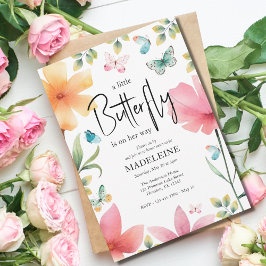 小さな蝶のフローラお洒落の赤ちゃんシャワー 招待状