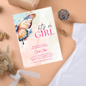 小さな蝶のフローラお洒落の赤ちゃんシャワー 招待状