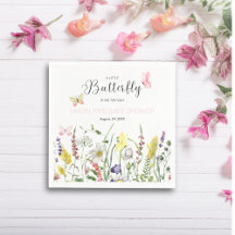 小さな蝶のフローラの赤ちゃんシャワーペーパーナプキン