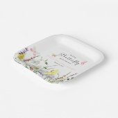 小さな蝶のフローラ赤ちゃんシャワー紙プレート ペーパープレート (傾斜あり)