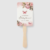 小さな蝶のフローラ赤ちゃんシャワー ハンドファン (裏面)