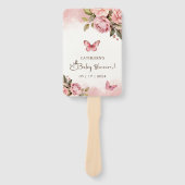 小さな蝶のフローラ赤ちゃんシャワー ハンドファン (正面)