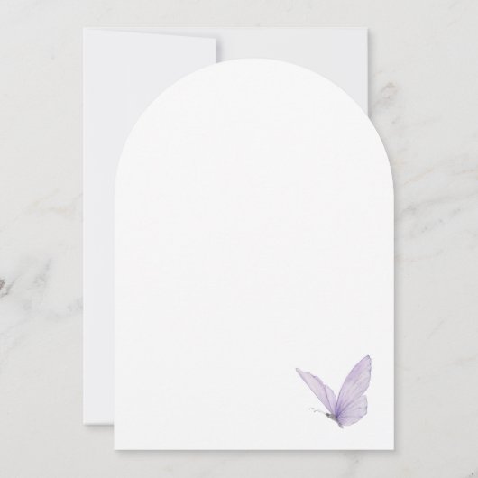 小さな蝶のフローラ野草の赤ちゃんシャワー 招待状 (裏面)