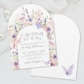 小さな蝶のフローラ野草の赤ちゃんシャワー 招待状