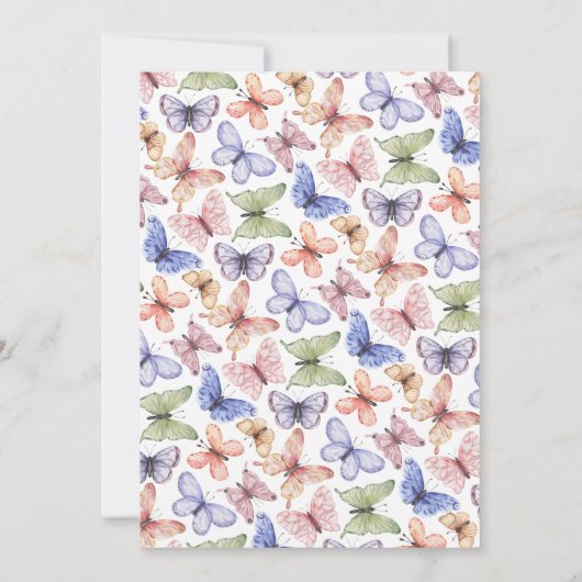 小さな蝶のベイビーシャワー 招待状 (裏面)