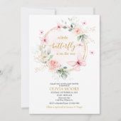 小さな蝶のベビーシャワー招待状 招待状 (正面)