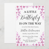 小さな蝶のベビーシャワー招待状 招待状 (正面/裏面)